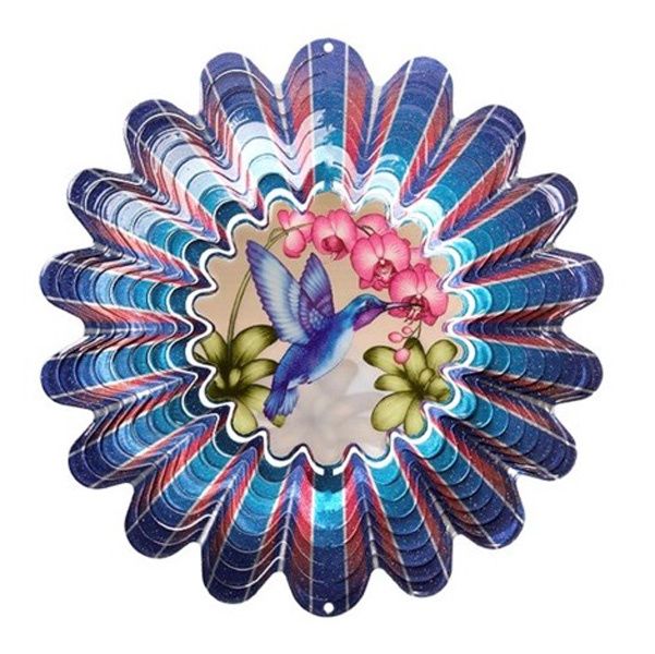 342L - ANIMATED HUMMINGBIRD BLUE - LG