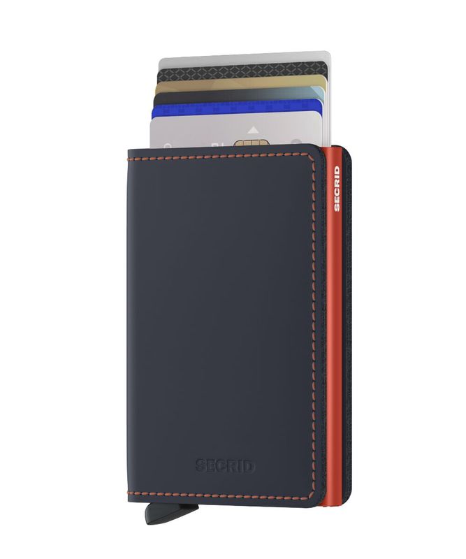 SM / SLIMWALLET - MATTE NIGHT BLUE &amp; ORANGE