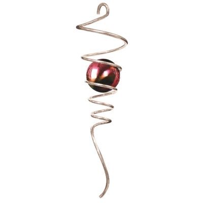 837L - 10&quot; SPIRAL TAIL - SILVER WITH GAZING BALL