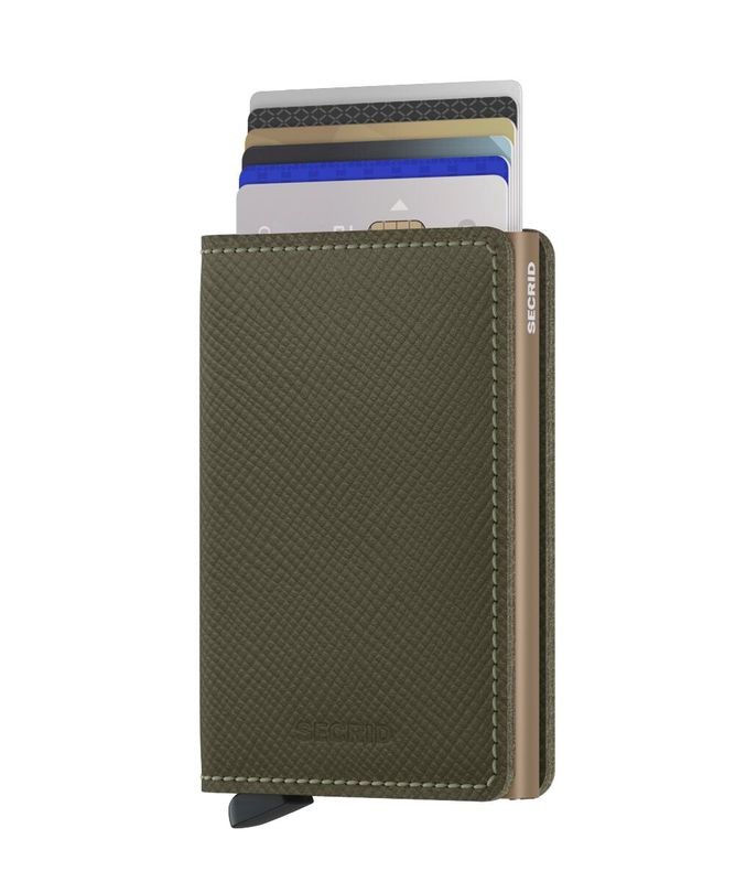 SSa / XSLIMWALLET - SAFFIANO OLIVE
