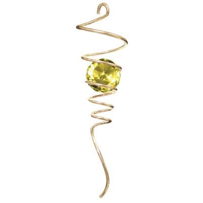 822L - 10&quot; SPIRAL TAIL - GOLD WITH AMBER CRYSTAL