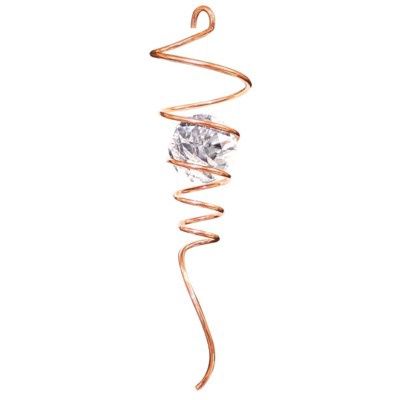 825L - 10&quot; SPIRAL TAIL - GOLD WITH CLEAR CRYSTAL