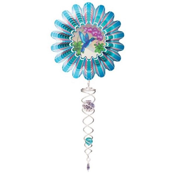 742 - ANIMATED HUMMINGBIRD BLUE W/ CRYSTAL TAIL - SM
