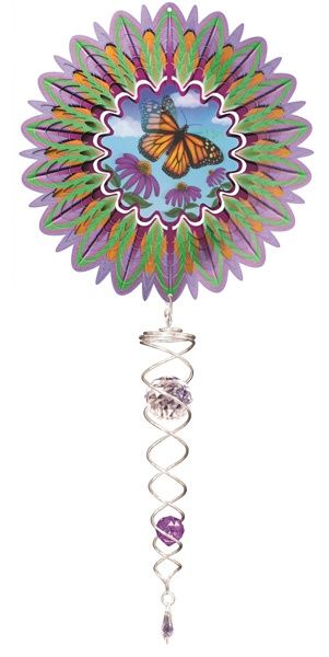 723 - ANIMATED BUTTERFLY ORANGE W/ CRYSTAL TAIL - SM
