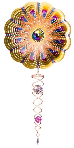 850S - GAZING BALL COLLECTION - SUN - W/ PURPLE BALL + CRYSTAL TAIL - SM