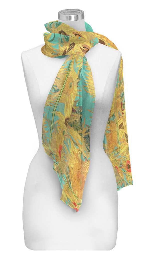 SILKY SHEER SCARF - VAN GOGH SUNFLOWERS