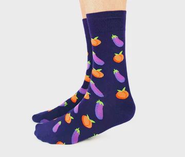 1264 - MEN&#39;S SOCKS - PEACHES + EGGPLANTS