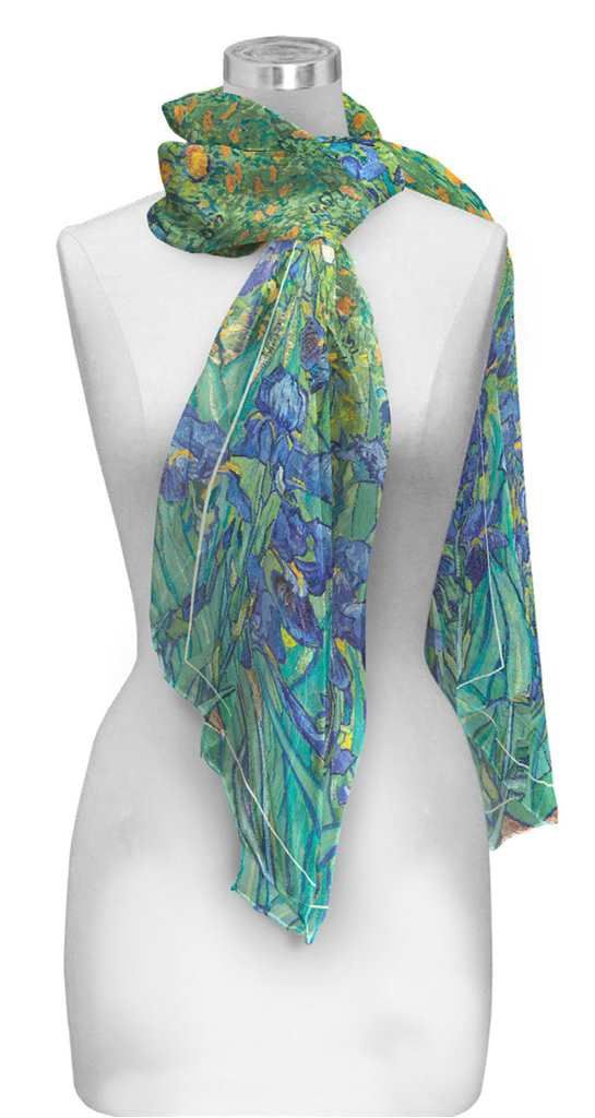 SILKY SHEER SCARF - VAN GOGH IRISES