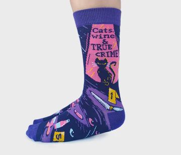 2452 - WOMEN&#39;S SOCKS - CAT&#39;S WINE AND CRIME