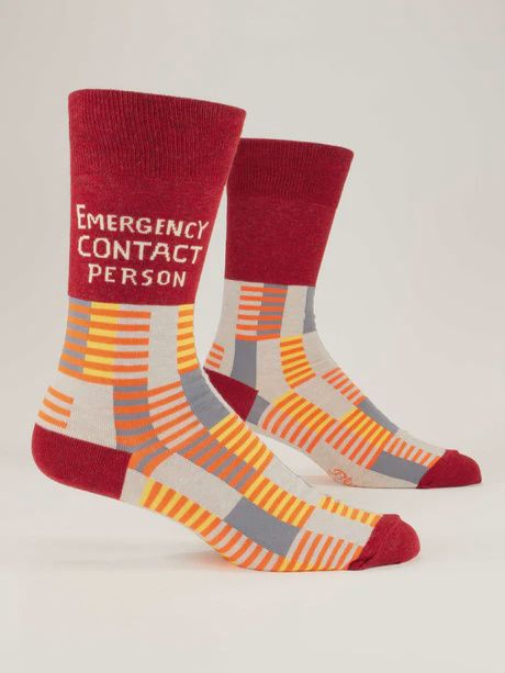 SW1009 - MEN&#39;S SOCKS - EMERGENCY CONTACT