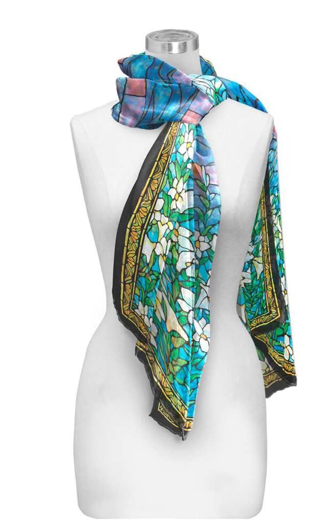 SILKY SHEER SCARF - TIFFANY LILIES