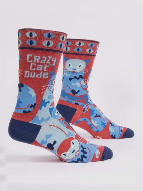 SW870 - MEN&#39;S SOCKS - CRAZY CAT DUDE