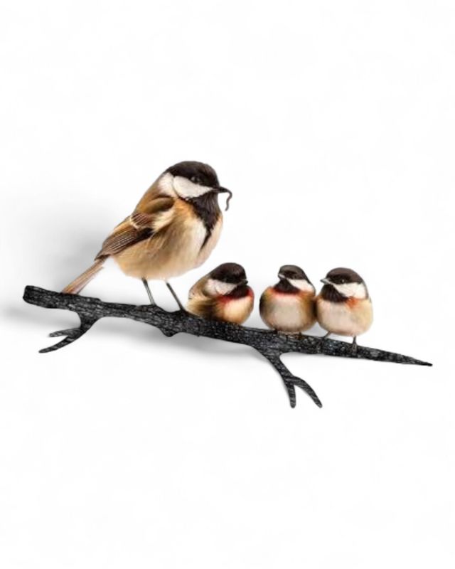 1009 - TREE STAKE - CHICKADEE FAMILY