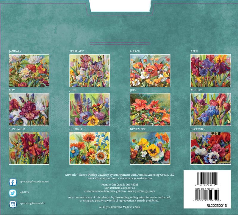 RL20250015 - CAL-2025 GARDEN FLORALS