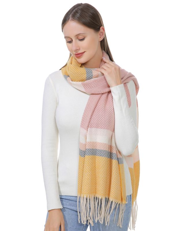 SF7-358-7 - BLANKET SCARF  / WRAP - LONG PLAID