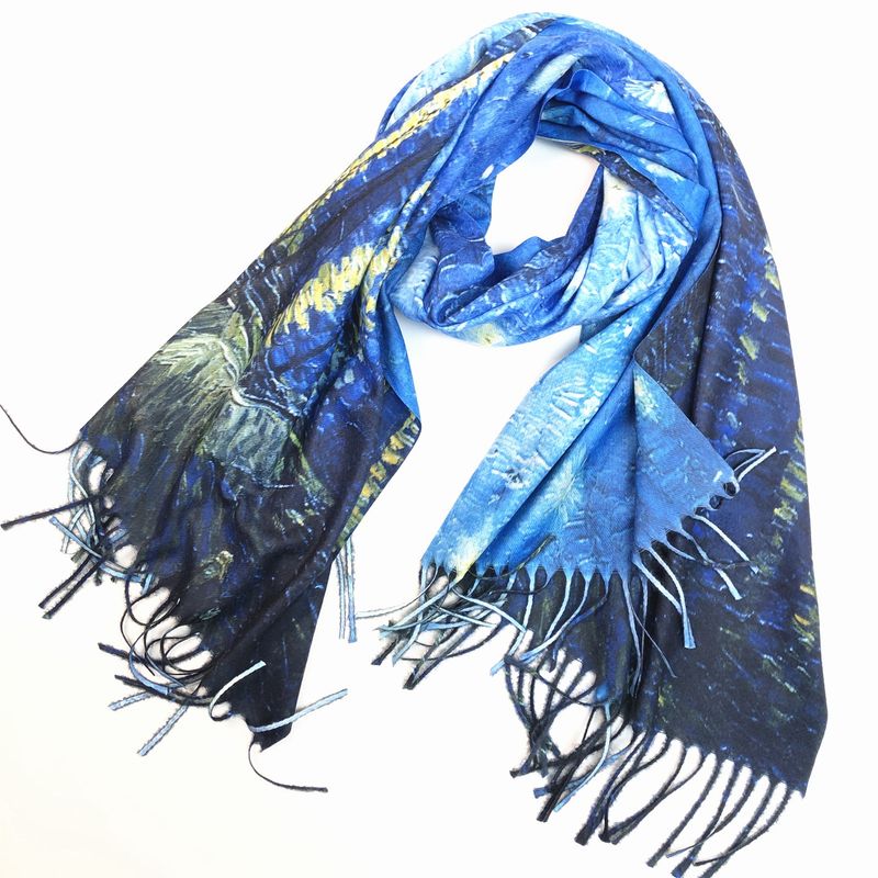 SF9-599 - ART PRINT SCARF SHAWL WRAP (DOUBLE SIDED)