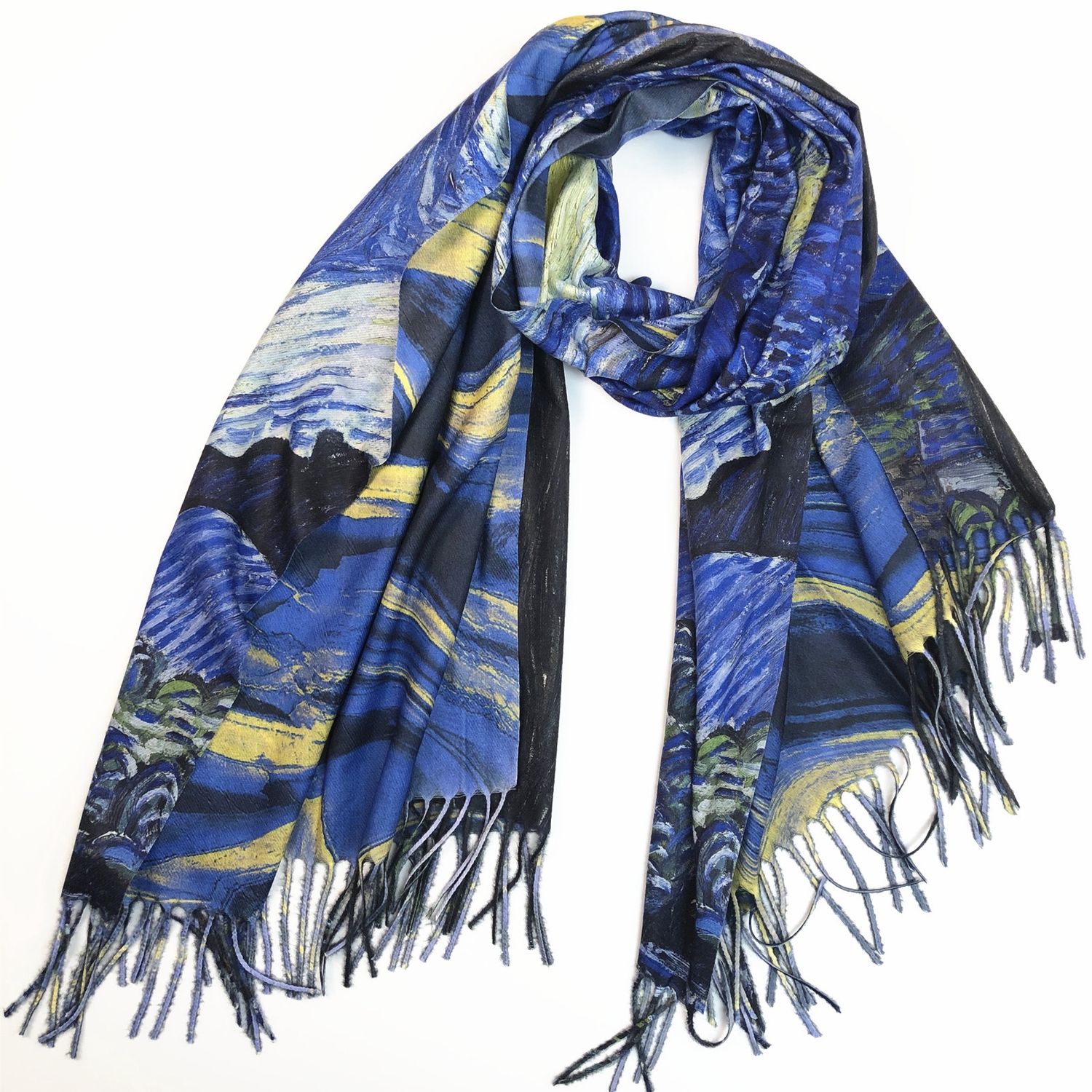 SF9-595 - ART PRINT SCARF SHAWL WRAP (DOUBLE SIDED)