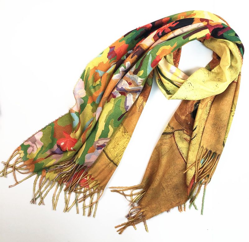 SF9-610 - ART PRINT SCARF SHAWL WRAP (DOUBLE SIDED)