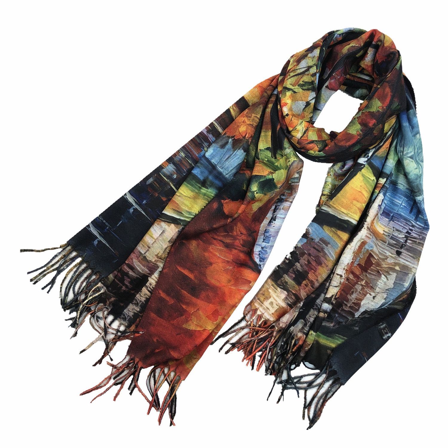 SF9-609 - ART PRINT SCARF SHAWL WRAP (DOUBLE SIDED)