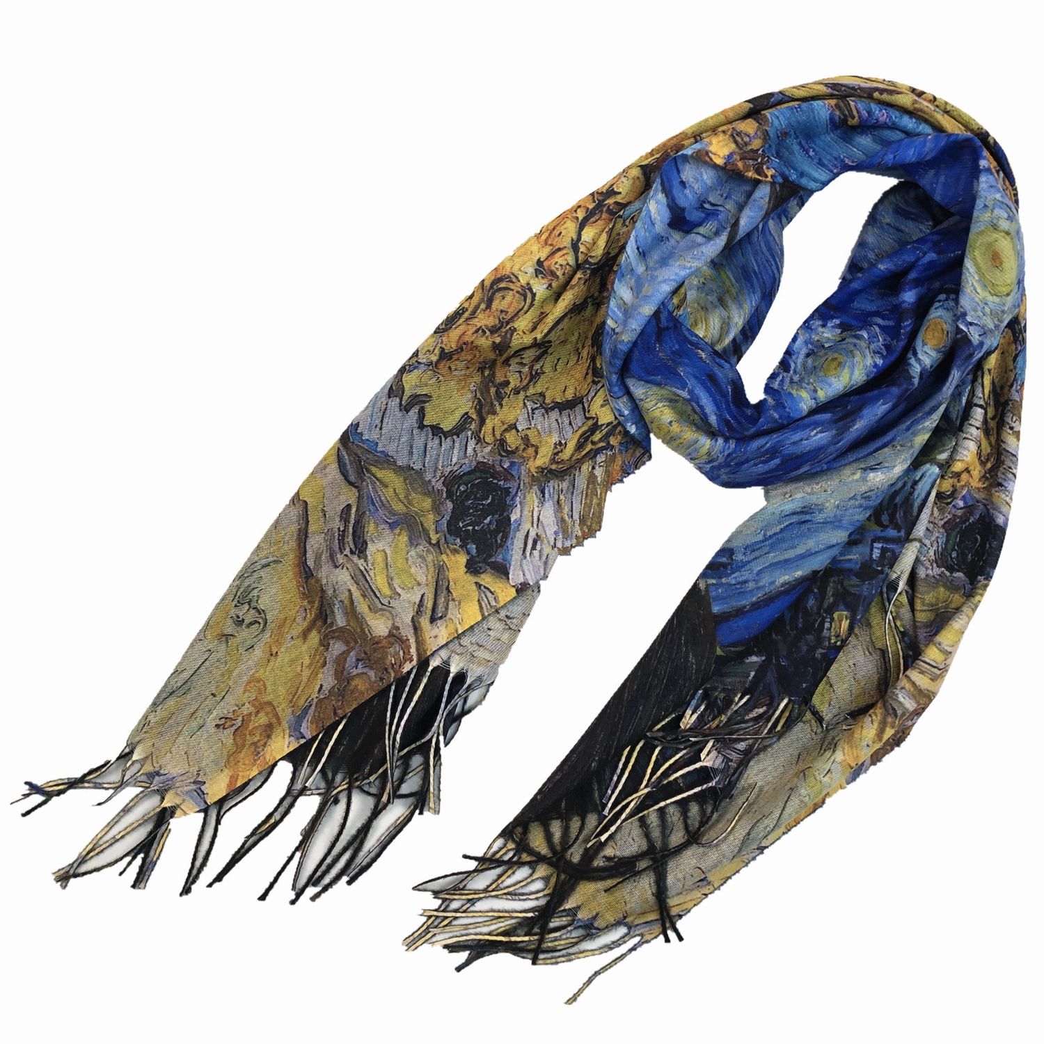 SF9-607 - ART PRINT SCARF SHAWL WRAP (DOUBLE SIDED)