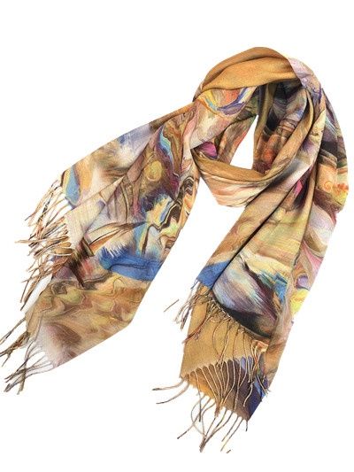 SF9-004 - GRAPHIC PRINT SCARF SHAWL SILK FEEL WRAP