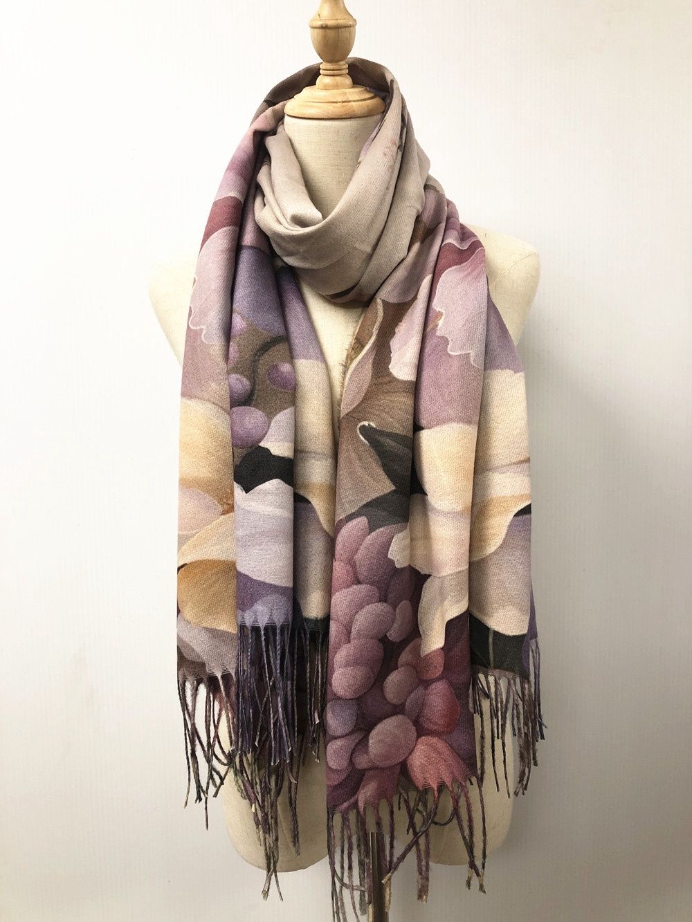 SF9-618 - ART PRINT SCARF SHAWL WRAP (DOUBLE SIDED)