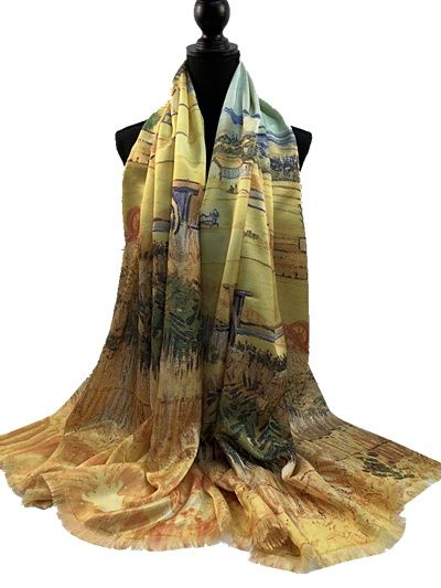SF9-008 - DIGITAL PRINT SCARF SHAWL SILK FEEL WRAP