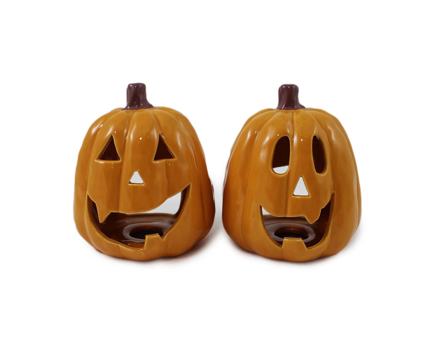 MW151S - JACK-O-LANTERN TEA LIGHT HOLDER S/2