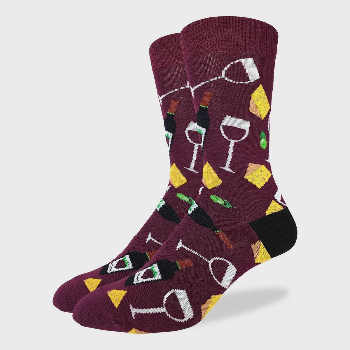 1375 - MEN&#39;S WINE &amp; CHEESE SOCKS - SHOE SIZE 7-12