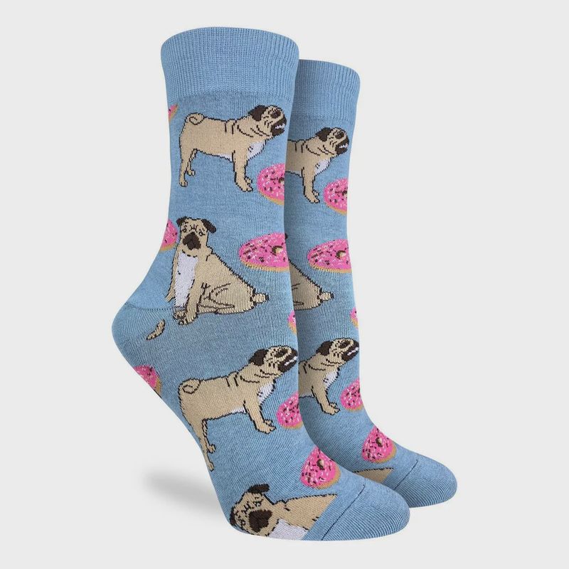3288 - WOMEN&#39;S PUGS AND DONUTS SOCKS - SHOE SIZE 5-9