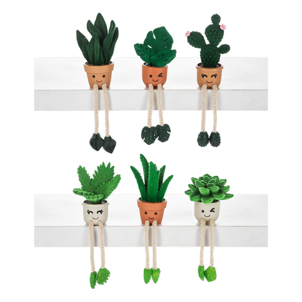 ER78911 - FLOCKED PLANT SHELF SITTERS 6/ASST