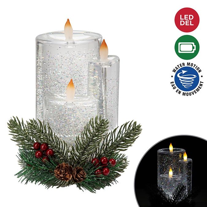 X83970 - LED WATER FILLED CANDLE TRIO