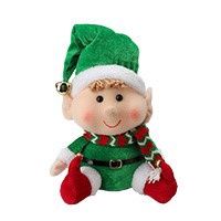 X83649 - SITTING ELF WITH JINGLE BELLS