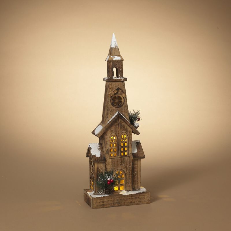 2648420 - 21.2&quot; ILLUMINATING WOOD CHURCH