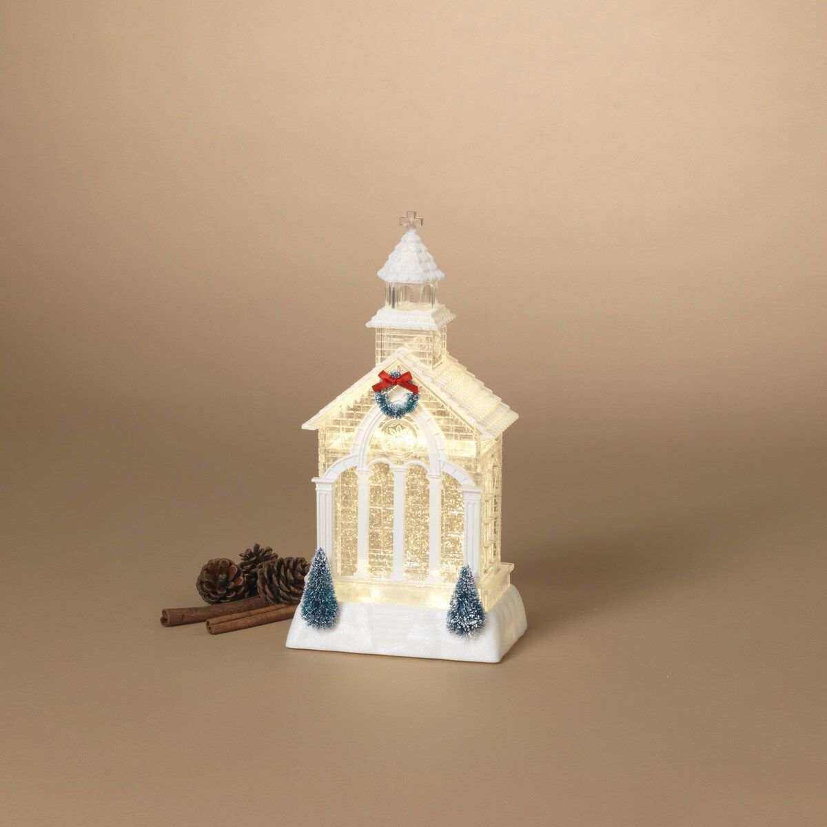 2730910 - 11.4&quot; SPINNING WATER GLOBE CHURCH