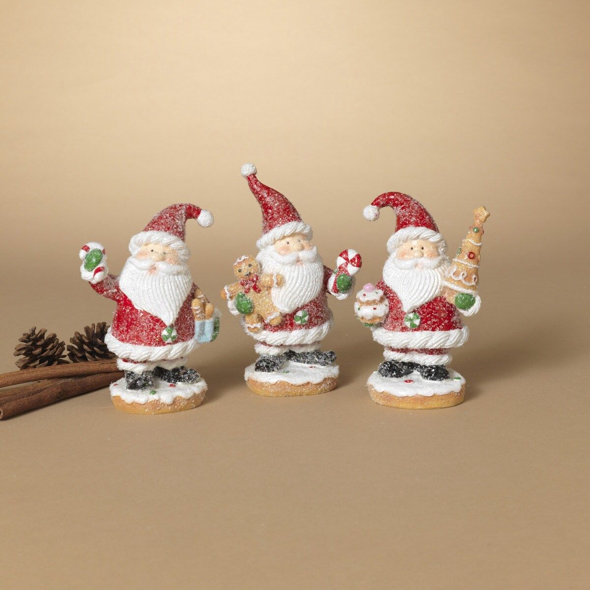 2685330 - 6.5&quot; RESIN HOLIDAY SANTA 3/ASST