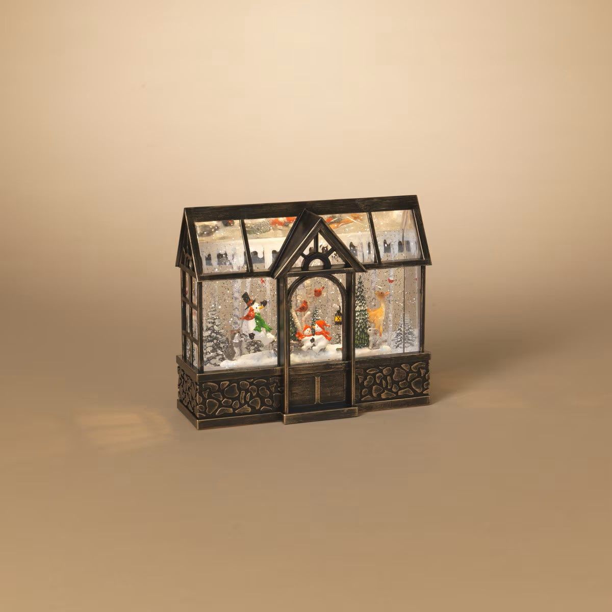 2732390 - 9.25&quot; SPINNG WATER GLOBE GREENHOUSE