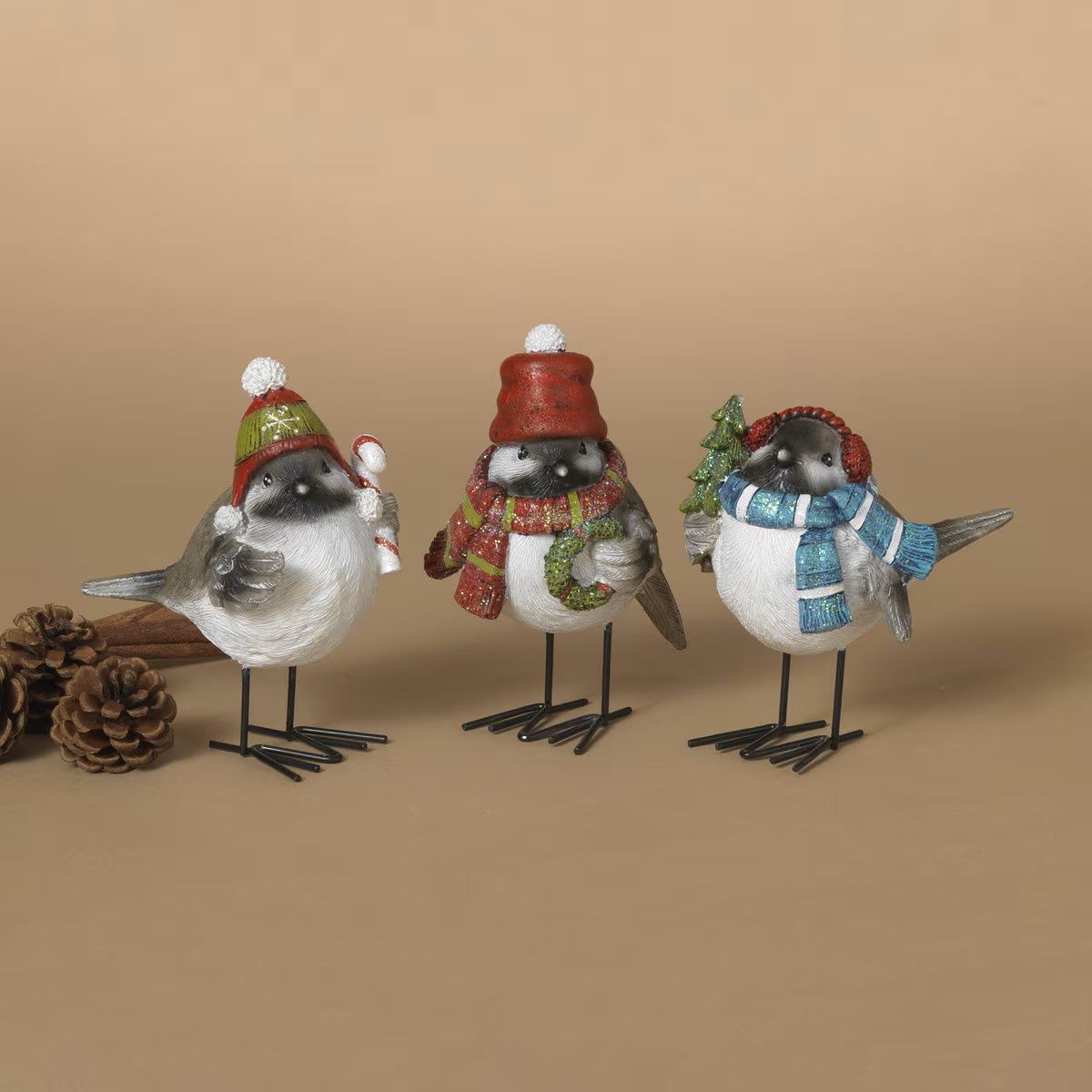 2739290 - 4.8&quot; WINTER BIRD 3/ASST, DESIGN: THEME - CANDY CANE