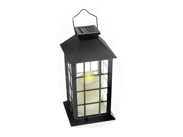 HS-2017 - LED SOLAR LANTERN - GRID DESIGN GLASS PANELS