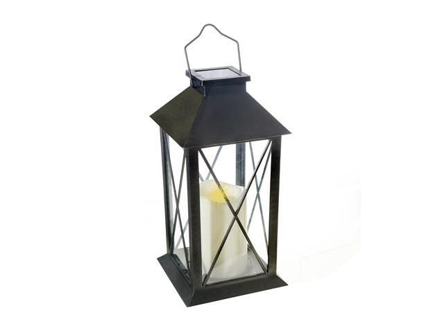 HS-2016 - LED SOLAR LANTERN - DIAMOND DESIGN GLASS PANELS