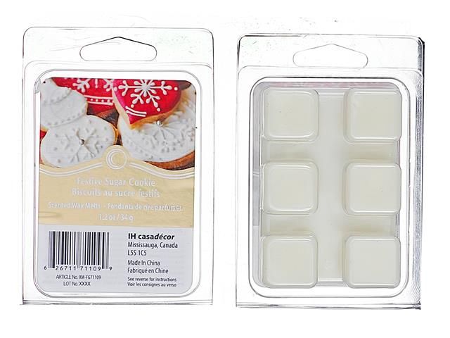 XM-FG71109 - SCENTED WAX MELTS - FESTIVE SUGAR COOKIES SET/6