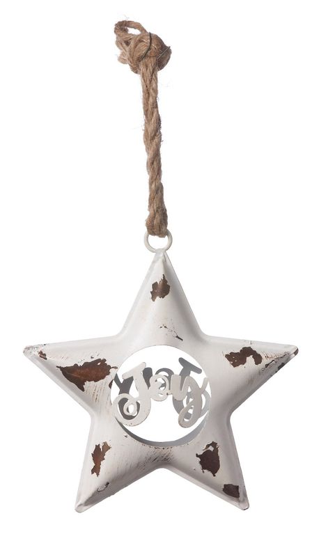 19059401 - HANGING VINTAGE STAR - JOY / WHITE