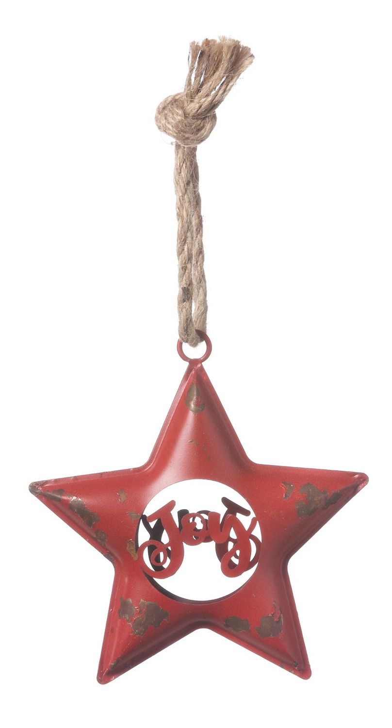 19059402 - HANGING VINTAGE STAR - JOY / RED