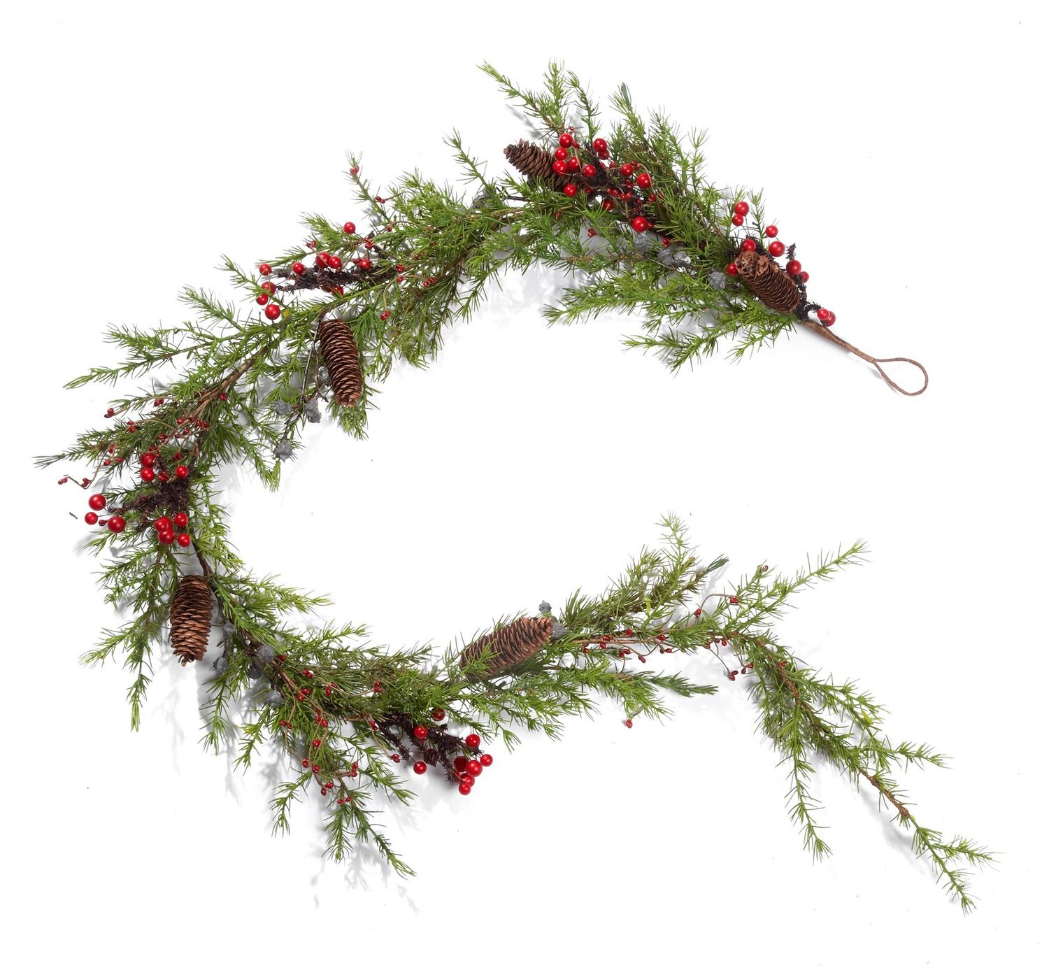 41141006 - 72&quot; NATURES TOUCH EASTERN LARCH GARLAND W/BERRIES