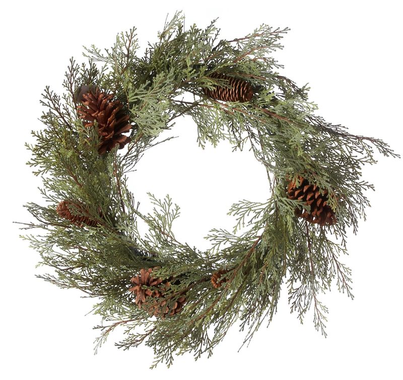 450035 - 24&quot; CEDAR WREATH W/PINECONES