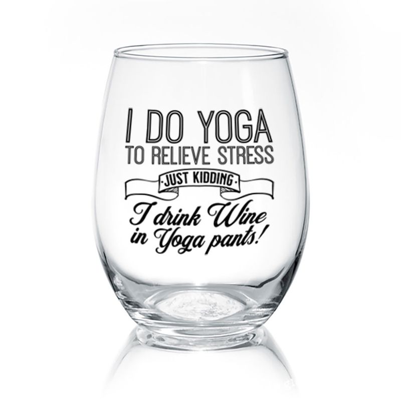 WINE GLASS - I DO YOGA