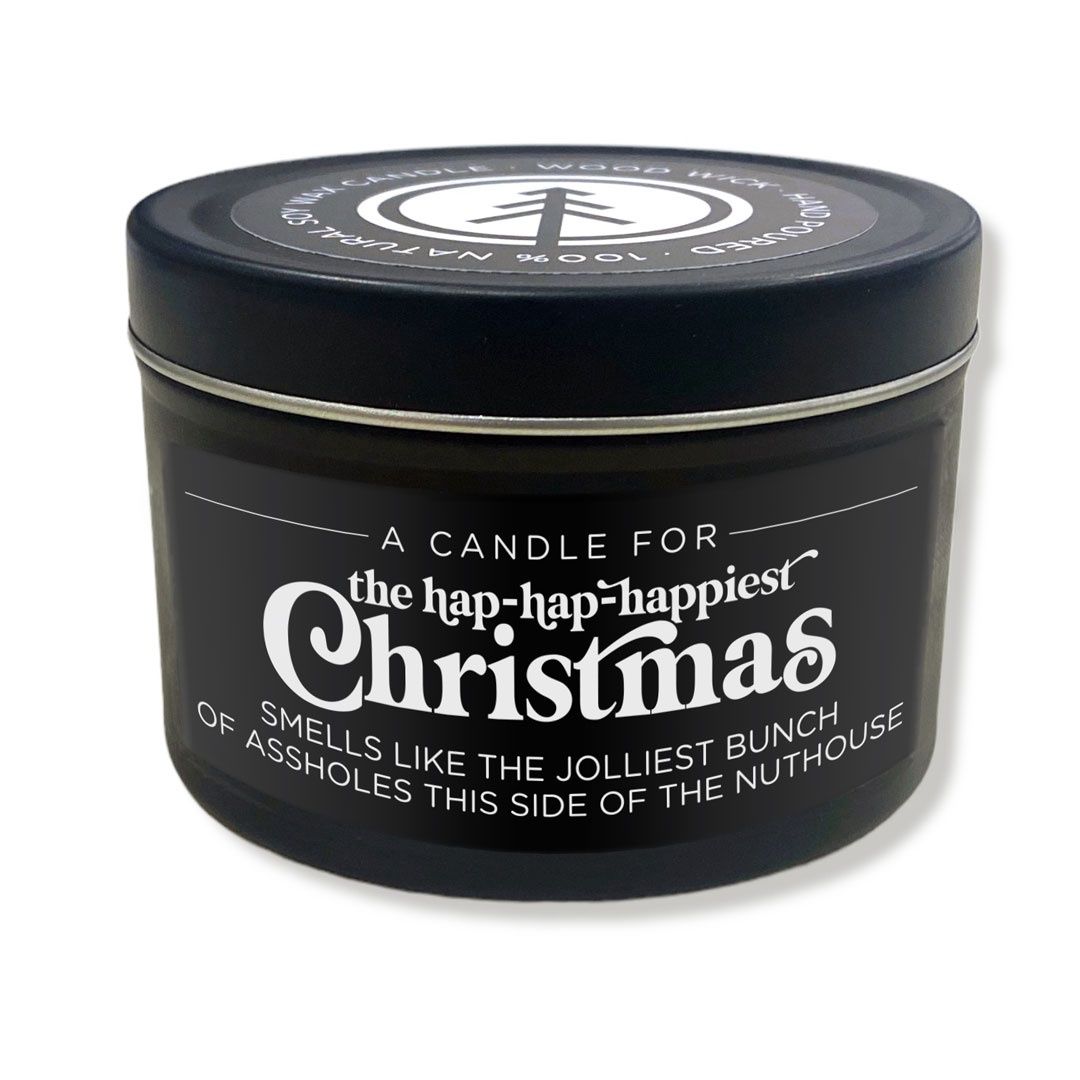 200-020 - BLACK LABEL CANDLE / HAPPIEST CHRISTMAS