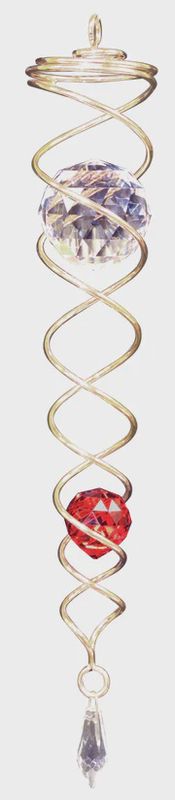 801S - MINI TWISTER - GOLD/RED CRYSTAL