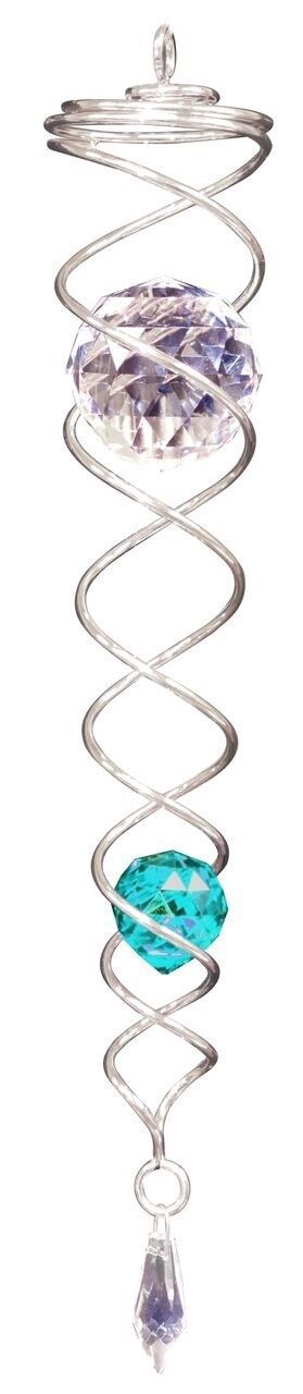 812 - CRYSTAL TWISTER - LARGE - SILVER/AQUA