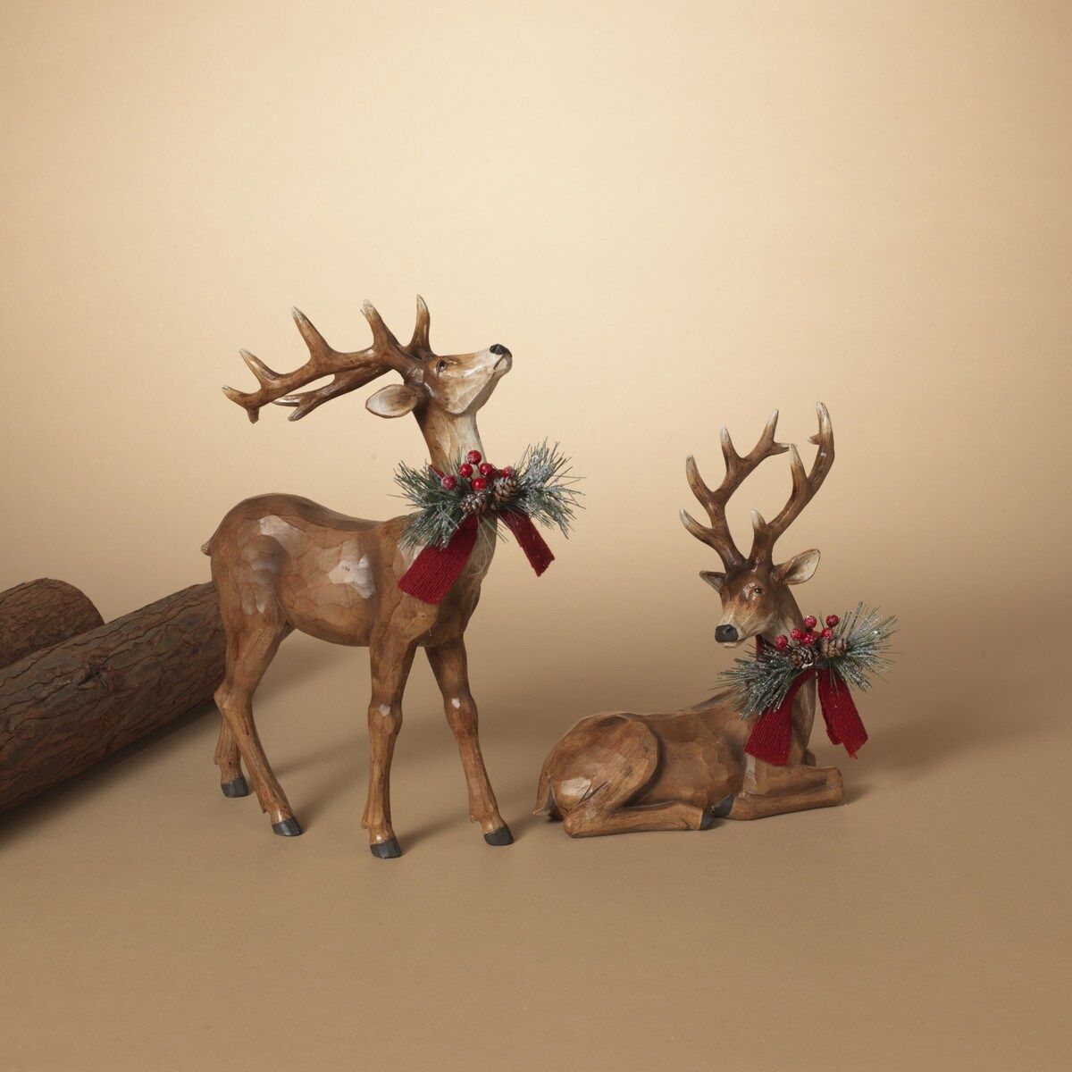 2591860B - SITTING DEER FIGURINE W/GREENERY